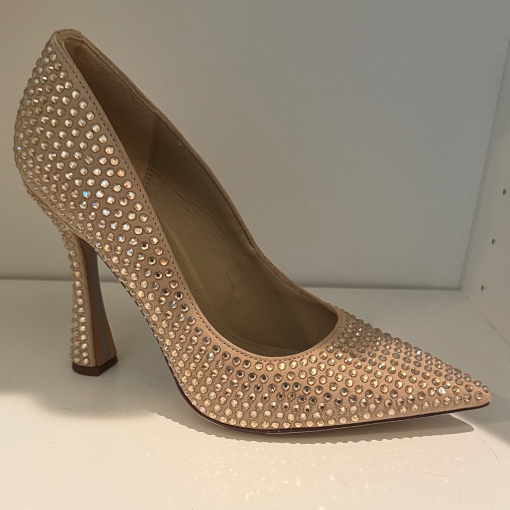 Sam Edelman Beige Rhinestone Heels